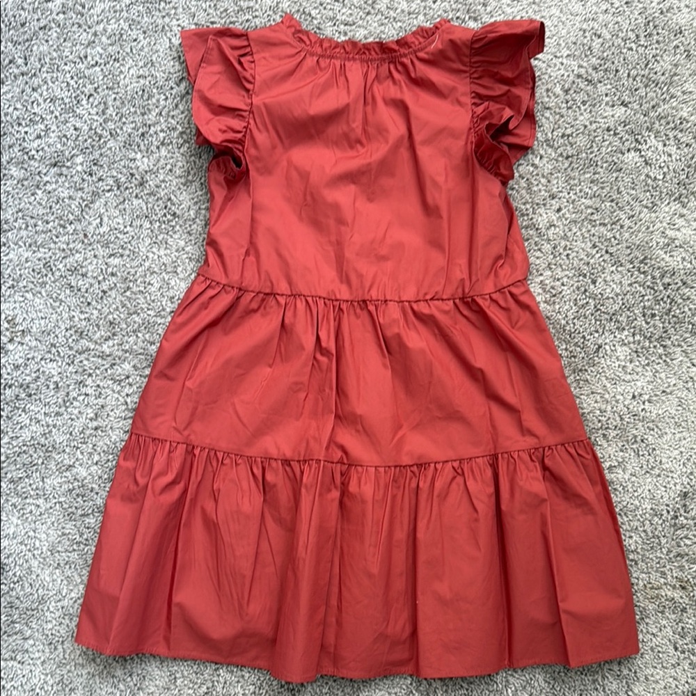 Girls' Red Ruffled Dress - Picture 3 of 3